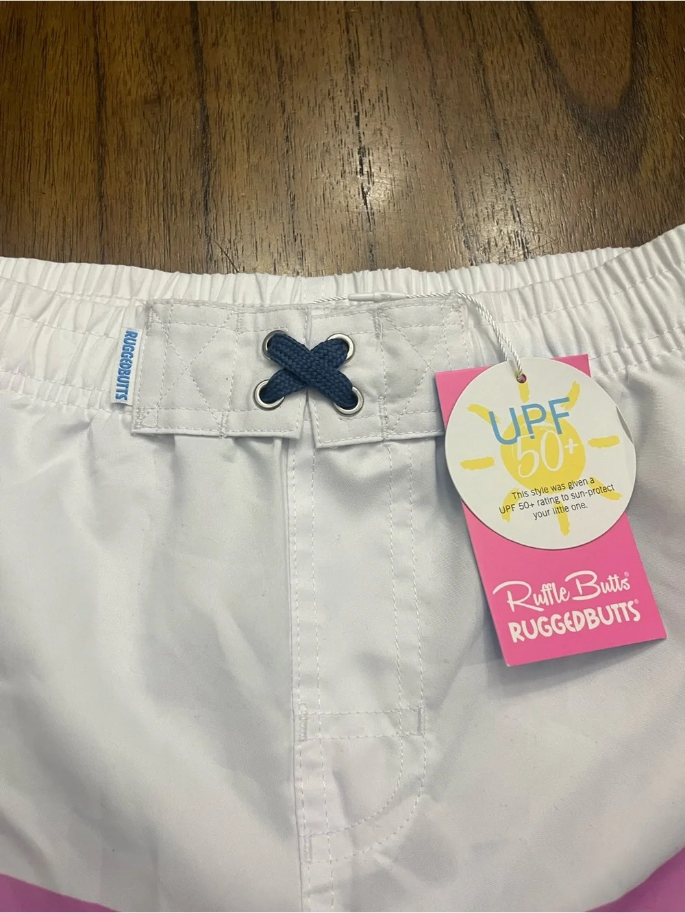 NWT RuggedButts Boys Aqua Color Block Swim Trunks UPF 50+ Size 10